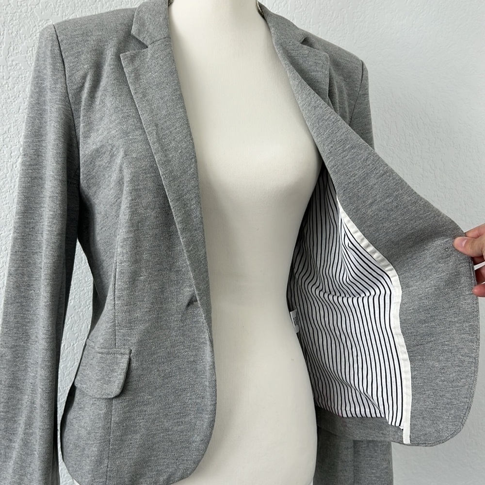 Cynthia Rowley Gray Cotton Lined Blazer Jacket Medium‎ Work Casual - Picture 8 of 11